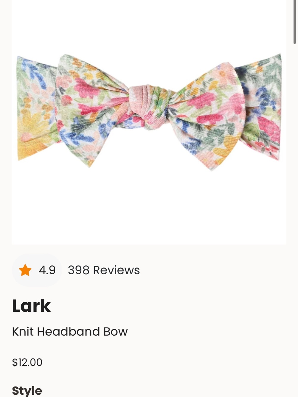 Copper Pearl Knit Bow Headband x2